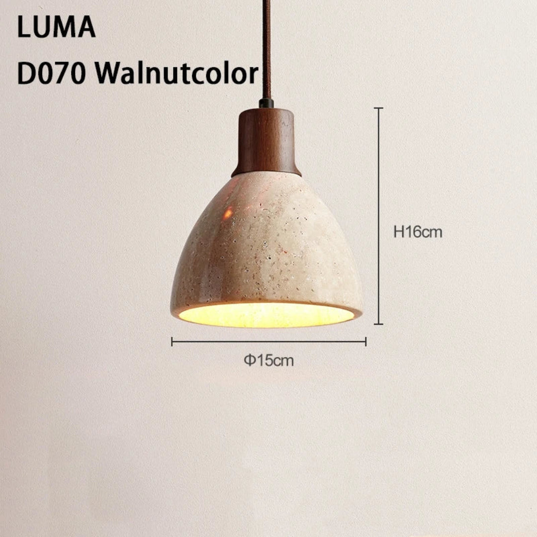 Natural Stone Pendant Light – Warm LED Glow