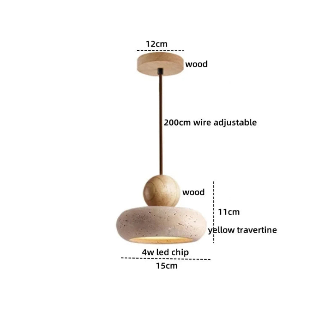 Natural Stone Pendant Light – Warm LED Glow