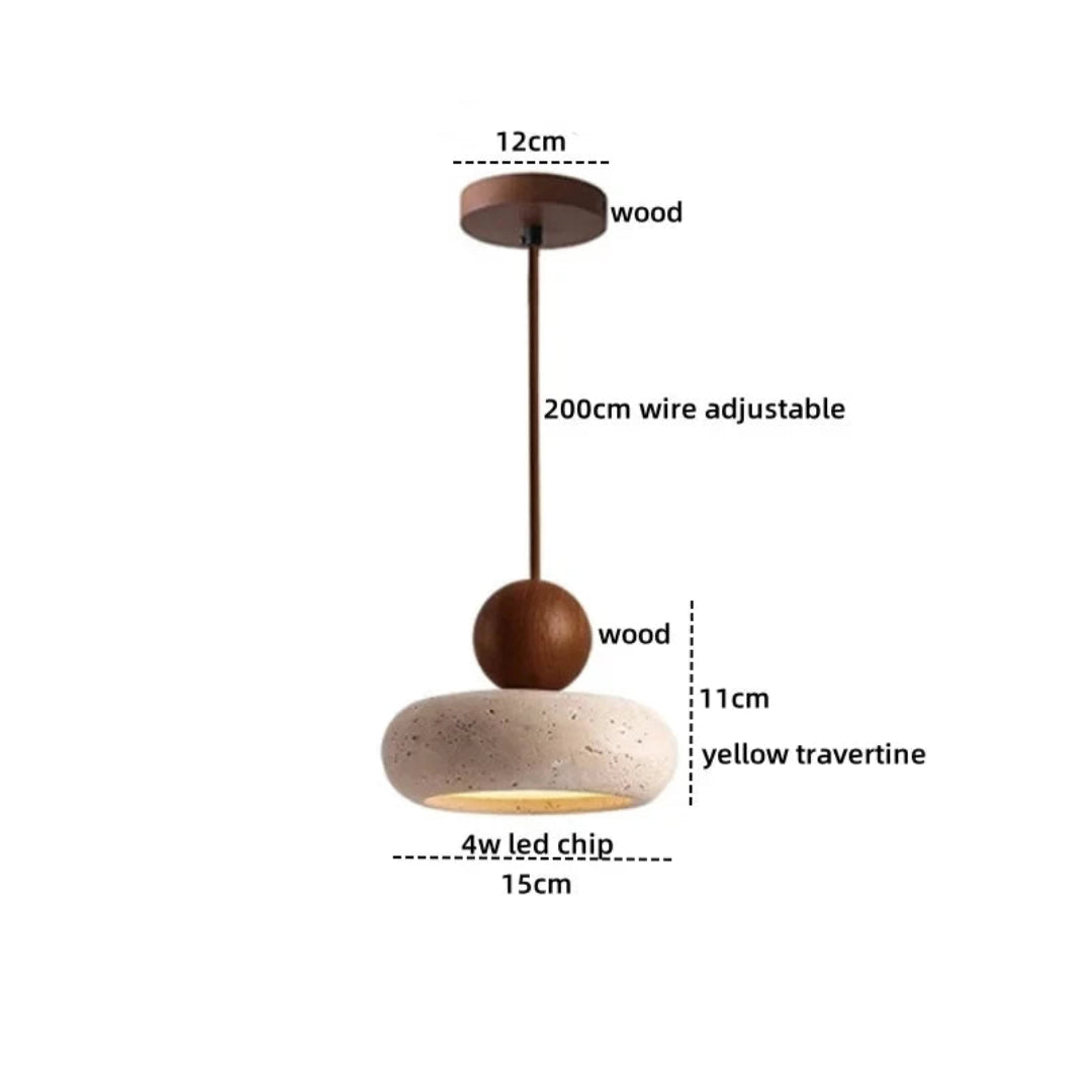 Natural Stone Pendant Light – Warm LED Glow