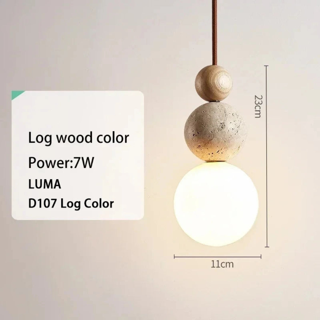 Natural Stone Pendant Light – Warm LED Glow