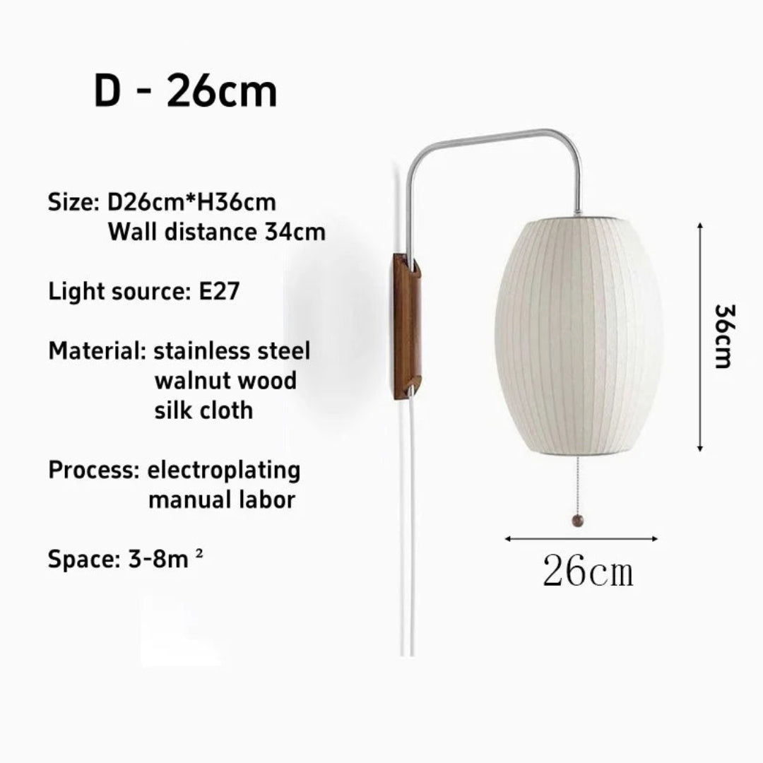 Italian Design Wall Lamp – Modern Silk Sconce