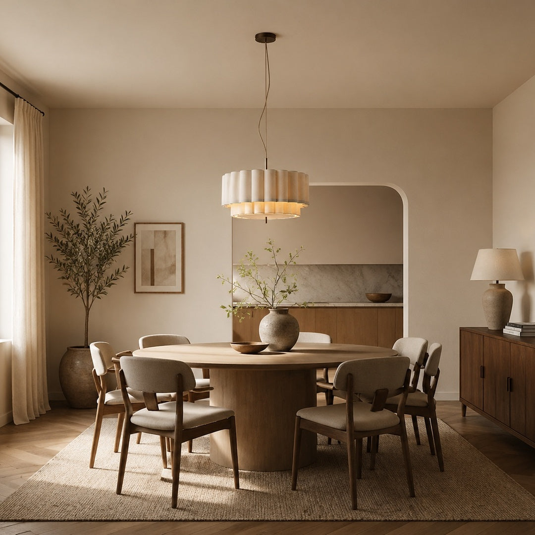 Linen Pendant Light – Modern Retro Chandelier