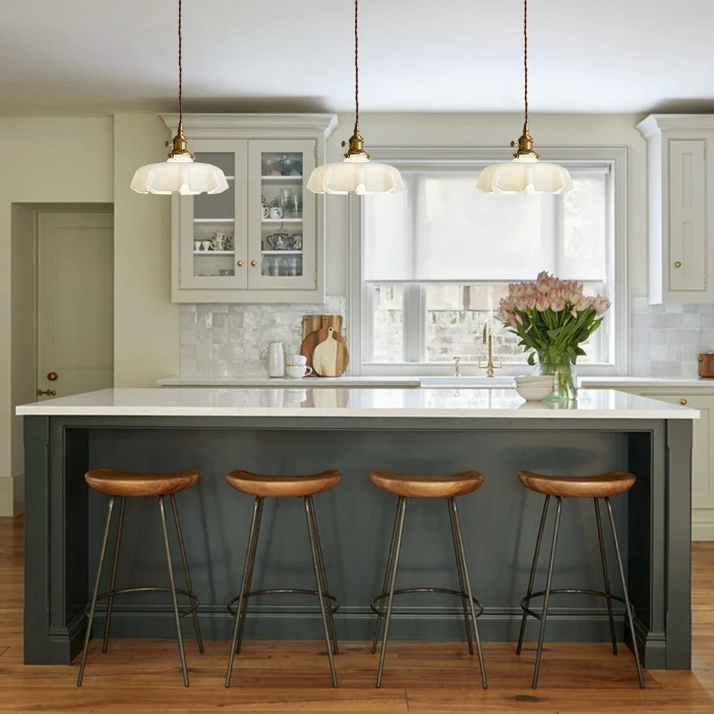 Scalloped Glass Pendant Light – Glass Shade
