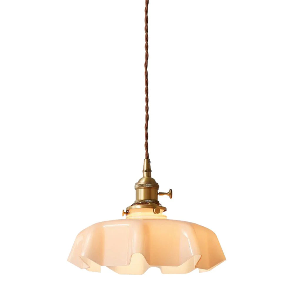 Scalloped Glass Pendant Light – Glass Shade
