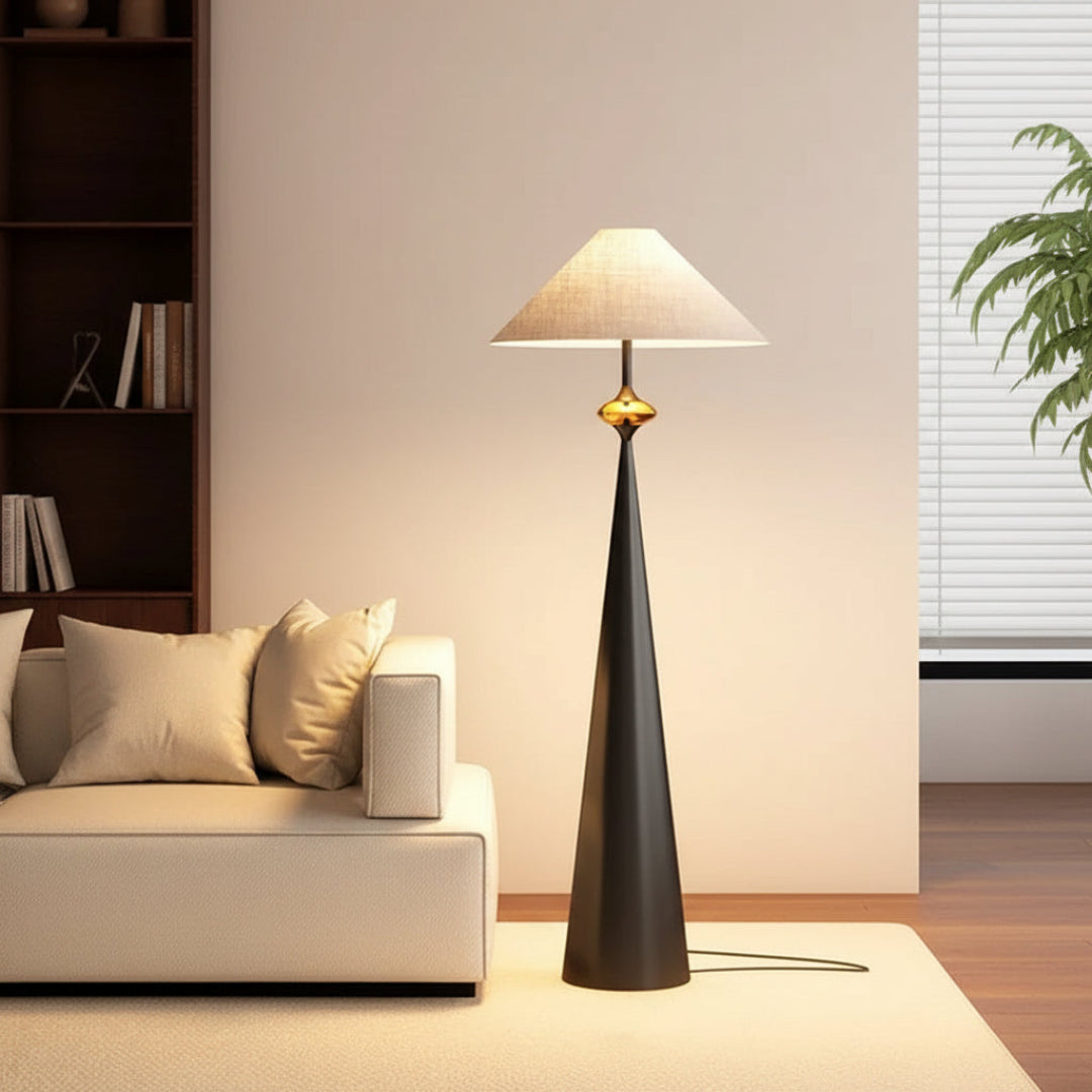Wabi-Sabi Floor Lamp – Fabric Shade Minimal Design