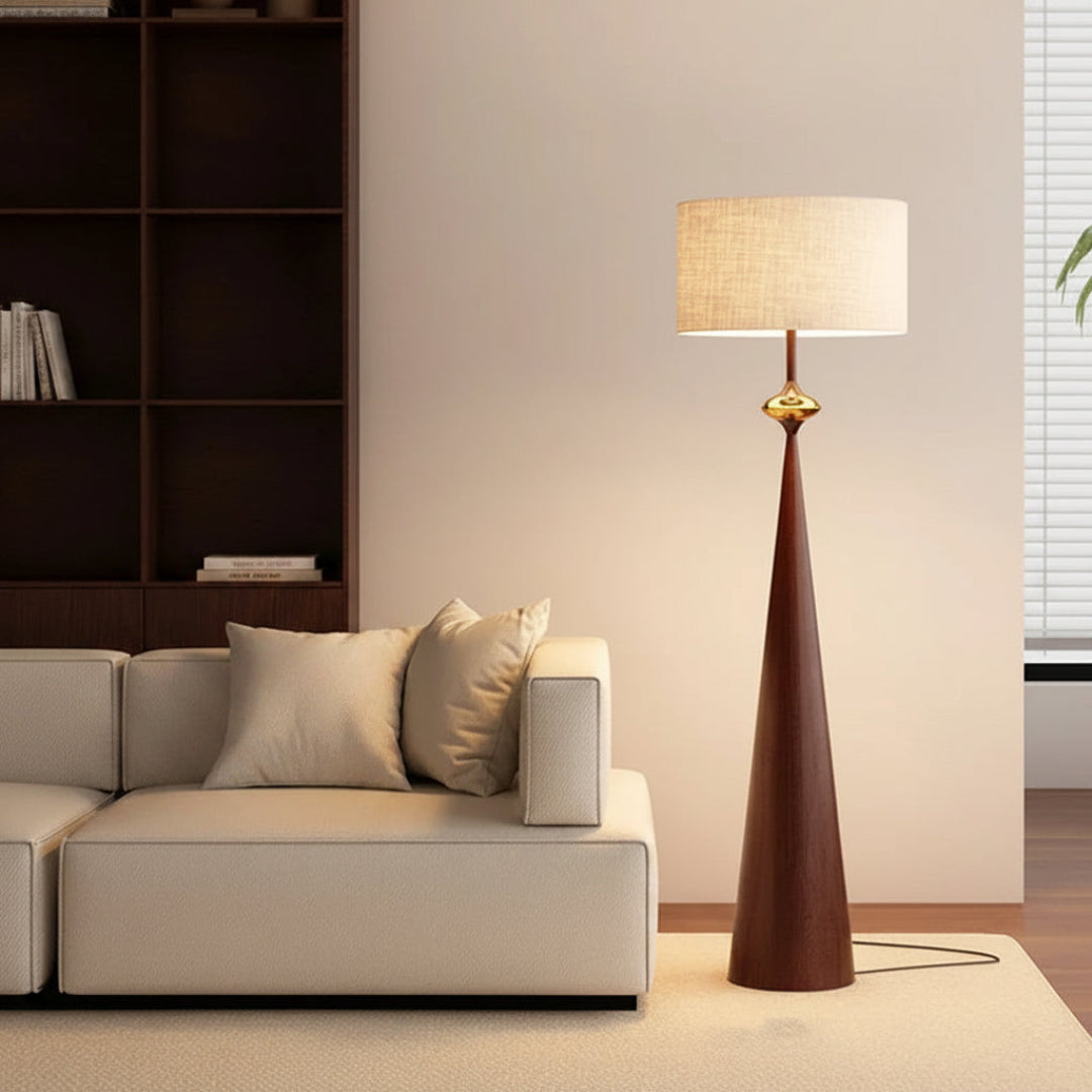 Wabi-Sabi Floor Lamp – Fabric Shade Minimal Design