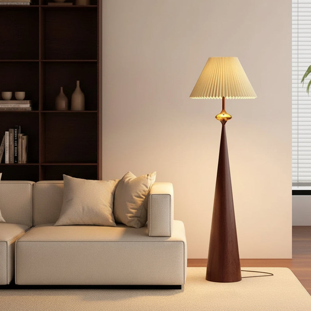 Wabi-Sabi Floor Lamp – Fabric Shade Minimal Design