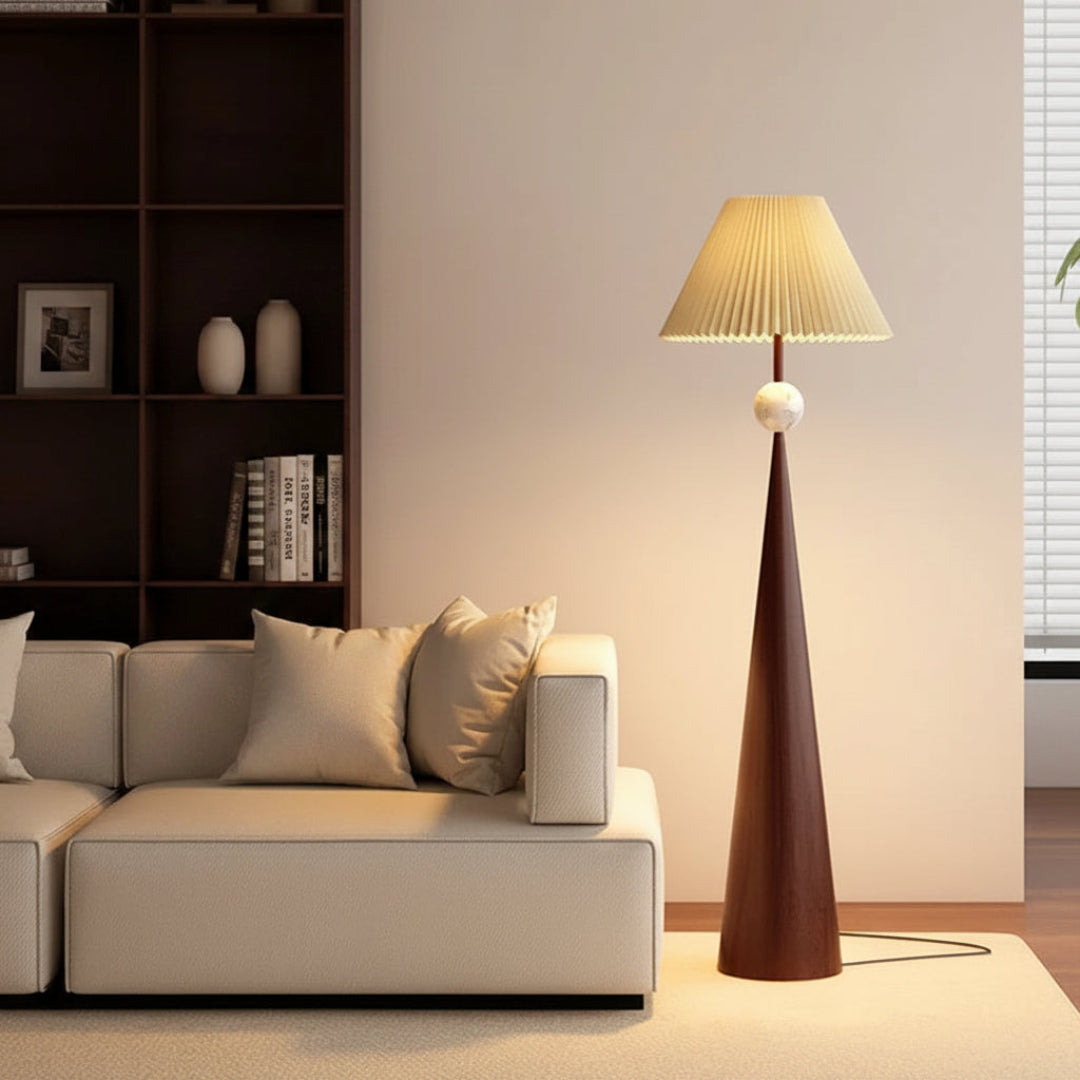 Wabi-Sabi Floor Lamp – Fabric Shade Minimal Design