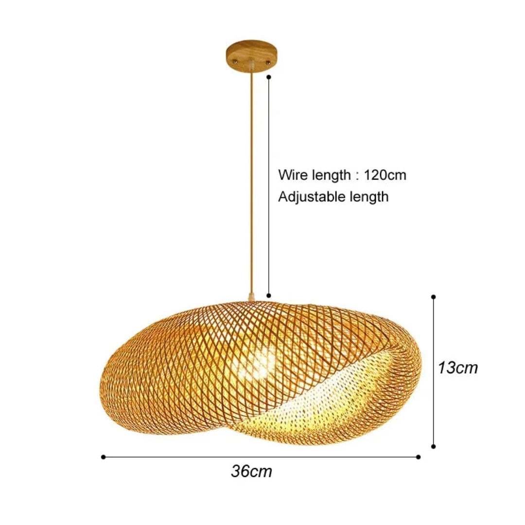 Woven Bamboo Pendant Light – Natural Rattan Shade