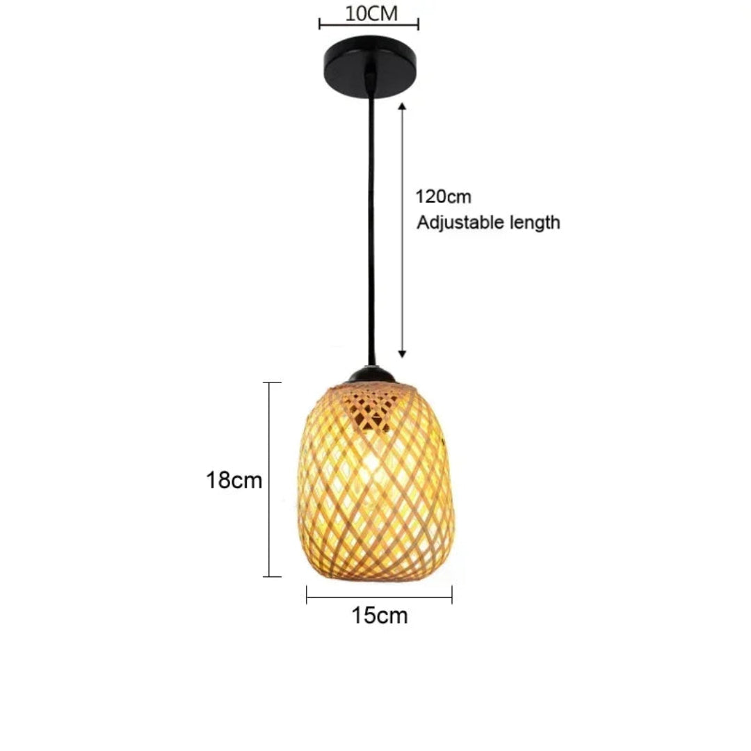 Woven Bamboo Pendant Light – Natural Rattan Shade