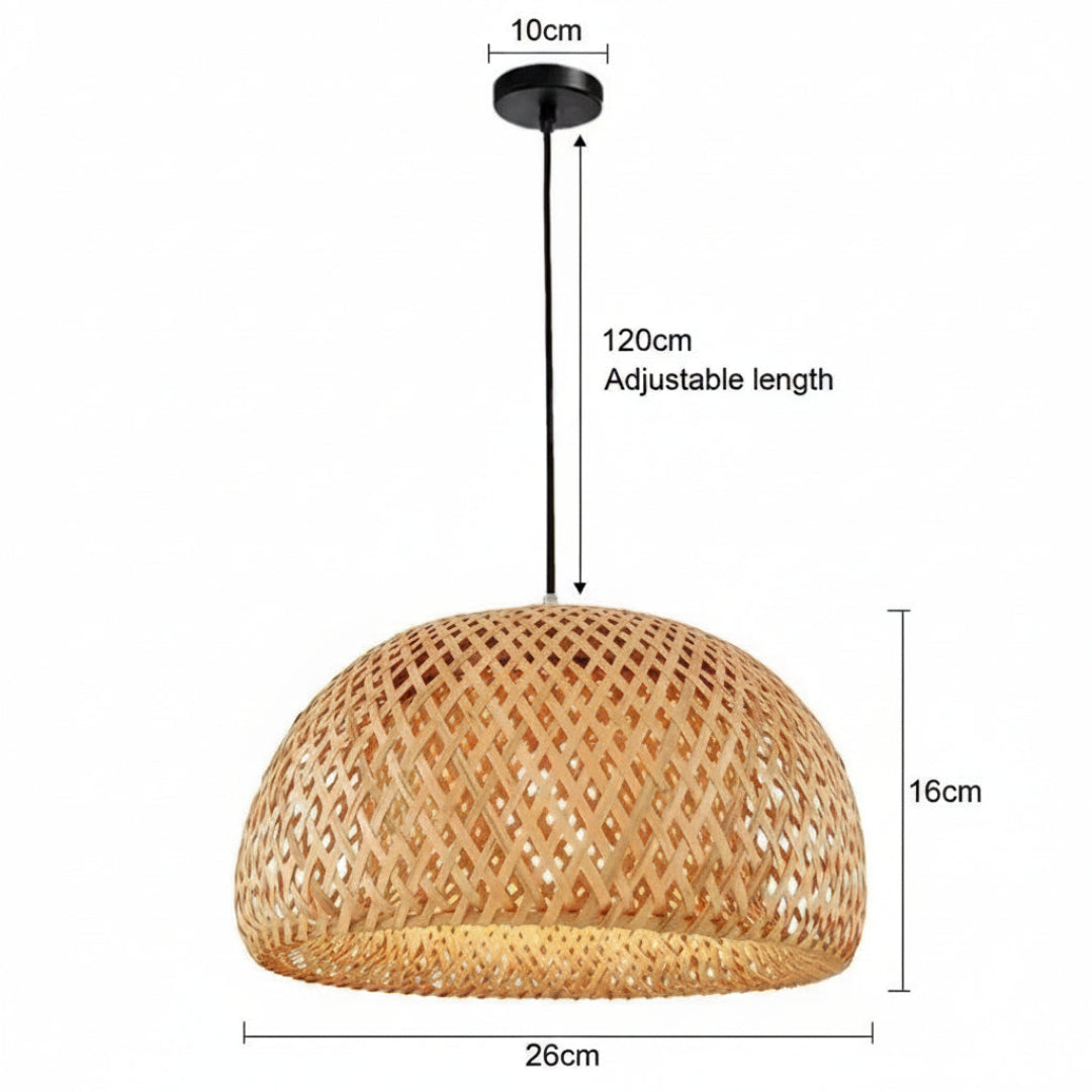 Woven Bamboo Pendant Light – Natural Rattan Shade